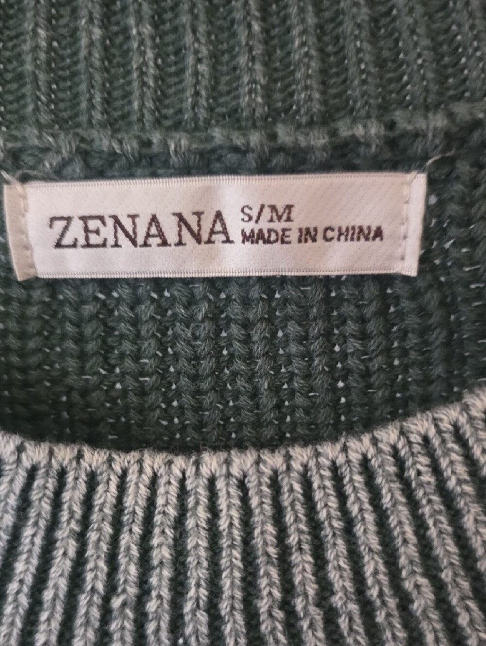 Zenana Outfitters Seafoam Ribbed Crewneck Sweater - Picture 3 of 5